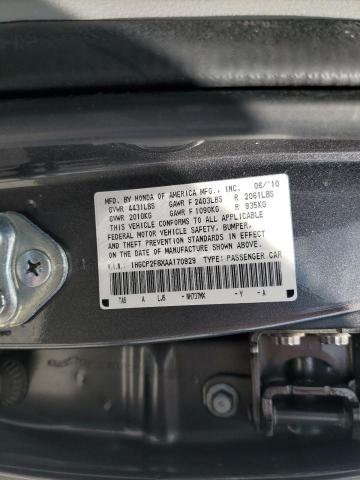 1HGCP2F8XAA170929 - 2010 HONDA ACCORD EXL GRAY photo 12