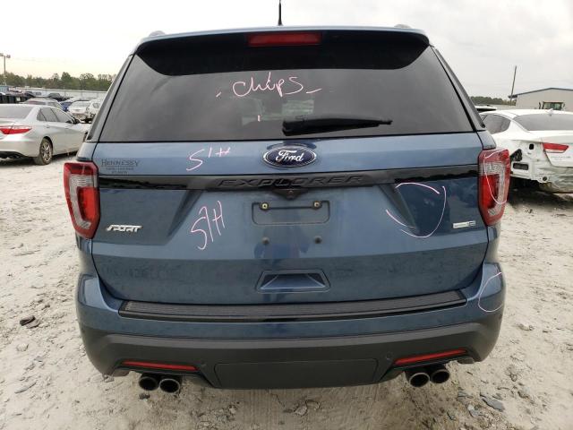 1FM5K8GTXJGB96614 - 2018 FORD EXPLORER SPORT BLUE photo 6