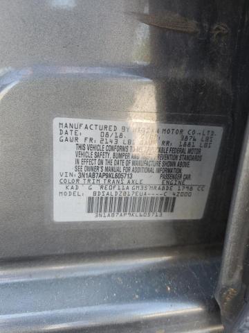 3N1AB7AP9KL605713 - 2019 NISSAN SENTRA S 灰色 照片 12