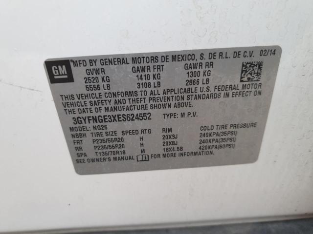 3GYFNGE3XES624552 - 2014 CADILLAC SRX PREMIUM COLLECTION WHITE photo 14