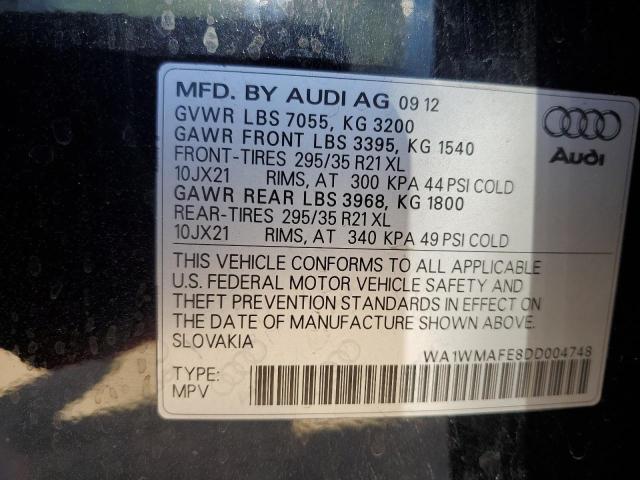 WA1WMAFE8DD004748 - 2013 AUDI Q7 PRESTIGE 黑色 照片 12