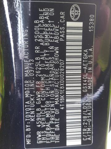 4T1BK1EBXDU028207 - 2013 TOYOTA AVALON BASE 黑色 照片 12