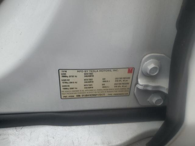 5YJSA1E20GF173177 - 2016 TESLA MODEL S Beyaz fotoğraf 12
