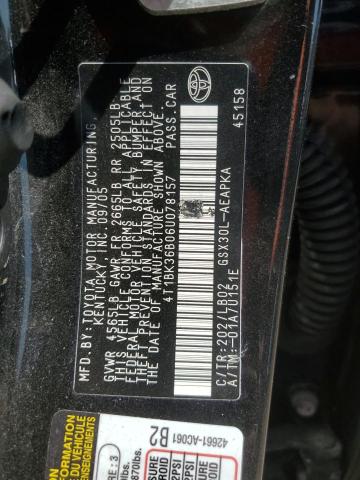 4T1BK36B06U078157 - 2006 TOYOTA AVALON XL 黑色 照片 13