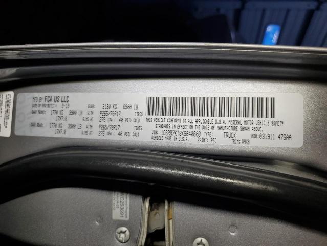 1C6RR7KT8KS640808 - 2019 RAM 1500 CLASS TRADESMAN Gümüş foto 12