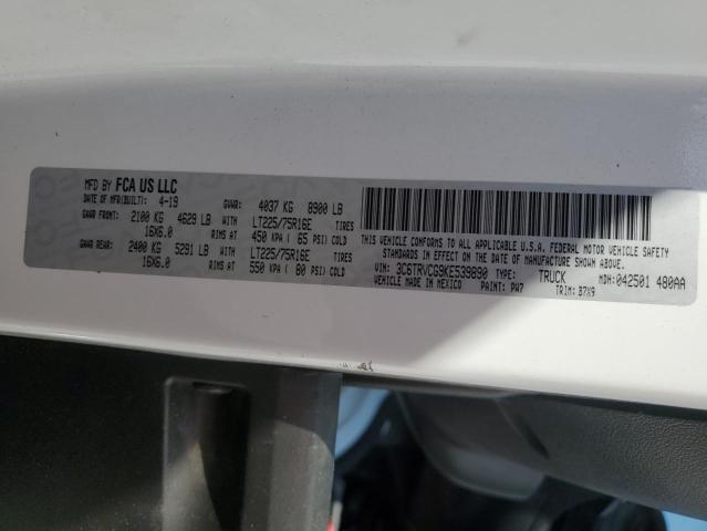 3C6TRVCG9KE539890 - 2019 RAM PROMASTER 2500 HIGH Ақ фото 14