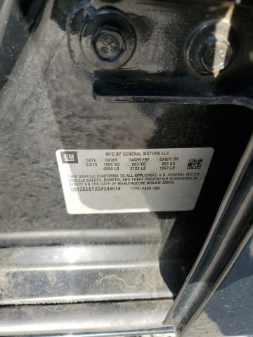 1G1ZE5ST2GF243614 - 2016 CHEVROLET MALIBU LT BLACK photo 12