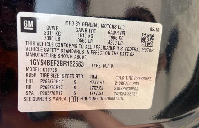 1GYS4BEF2BR132563 - 2011 CADILLAC ESCALADE LUXURY BLACK photo 10