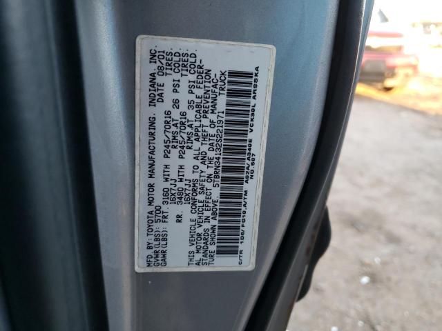 5TBRN34132S221971 - 2002 TOYOTA TUNDRA ACCESS CAB SR5 SILVER photo 12