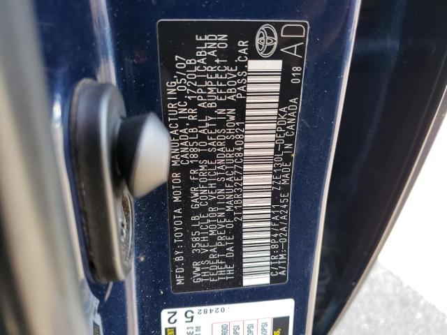 2T1BR32E77C840821 - 2007 TOYOTA COROLLA CE BLUE photo 13