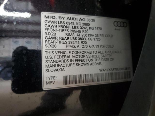 WA1LXAF78LD012911 - 2020 AUDI Q7 PREMIUM PLUS BLACK photo 13