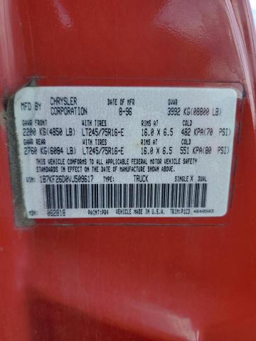 1B7KF26D0VJ509617 - 1997 DODGE RAM 2500 RED photo 12