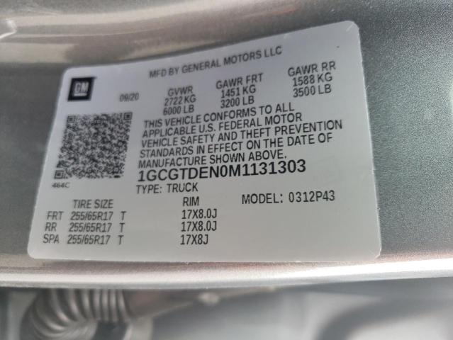 1GCGTDEN0M1131303 - 2021 CHEVROLET COLORADO Z71 GRAY photo 12