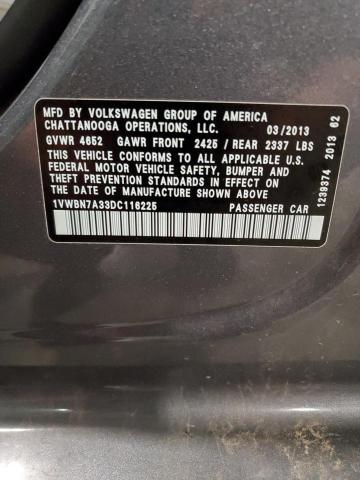 1VWBN7A33DC116225 - 2013 VOLKSWAGEN PASSAT SE Boz foto 12