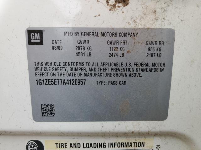 1G1ZE5E77A4120957 - 2010 CHEVROLET MALIBU LTZ თეთრი ფოტო 13