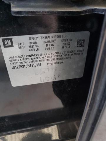 1G1ZE5ST3HF110197 - 2017 CHEVROLET MALIBU LT BLACK photo 12