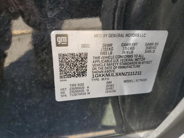 1GKKNULSXNZ111211 - 2022 GMC ACADIA SLT Qara foto 13