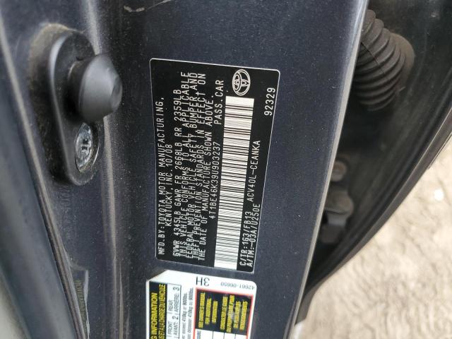4T1BE46K39U903237 - 2009 TOYOTA CAMRY BASE Boz foto 12