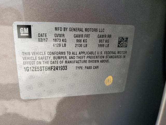 1G1ZE5ST6HF241933 - 2017 CHEVROLET MALIBU LT GRAY photo 12