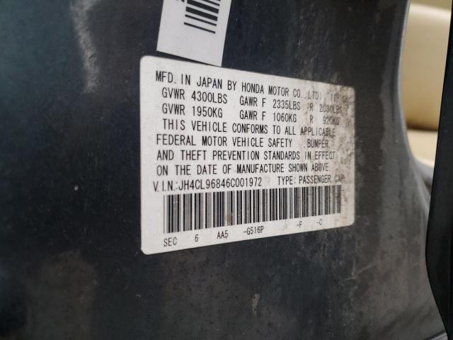 JH4CL96846C001972 - 2006 ACURA TSX GRAY photo 12