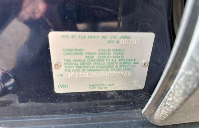 JF1SG63686H724428 - 2006 SUBARU FORESTER 2.5X BLUE photo 10