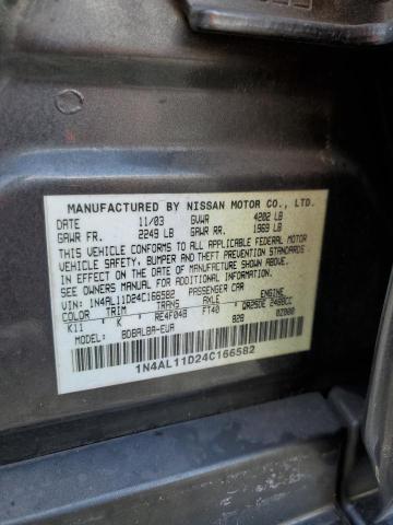 1N4AL11D24C166582 - 2004 NISSAN ALTIMA BASE 灰色 照片 12