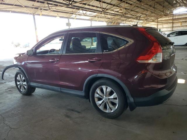 5J6RM3H7XCL040727 - 2012 HONDA CR-V EXL MAROON photo 2