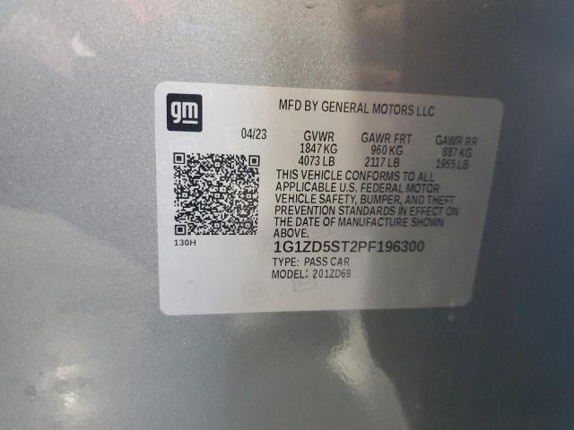 1G1ZD5ST2PF196300 - 2023 CHEVROLET MALIBU LT ნაცრისფერი ფოტო 13