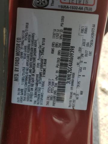 3LNHL2GC4AR609398 - 2010 LINCOLN MKZ RED photo 12