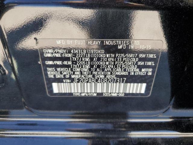 JF2GPABC4G8207317 - 2016 SUBARU CROSSTREK PREMIUM BLACK photo 12