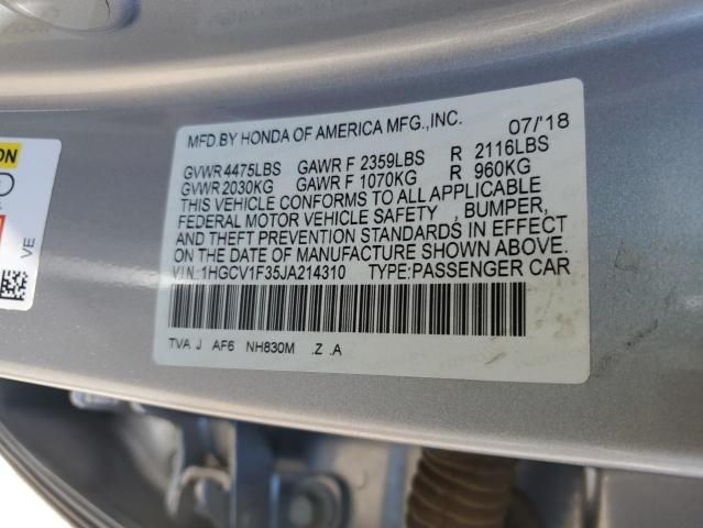 1HGCV1F35JA214310 - 2018 HONDA ACCORD SPORT SILVER photo 12