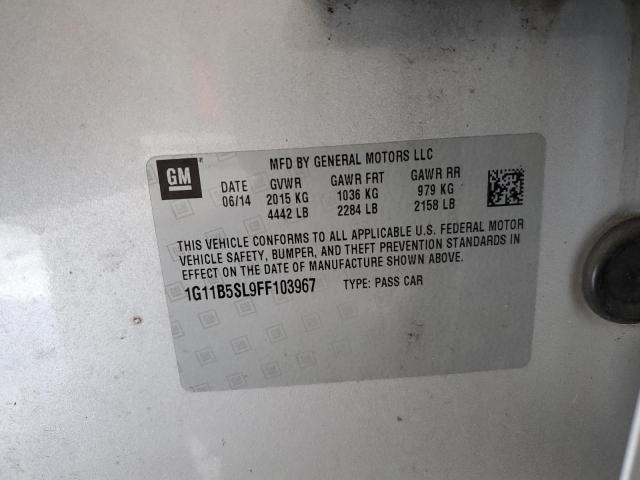 1G11B5SL9FF103967 - 2015 CHEVROLET MALIBU LS 银色 照片 12