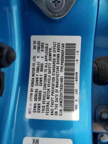 JHMZE2H77AS014861 - 2010 HONDA INSIGHT EX 蓝色 照片 12