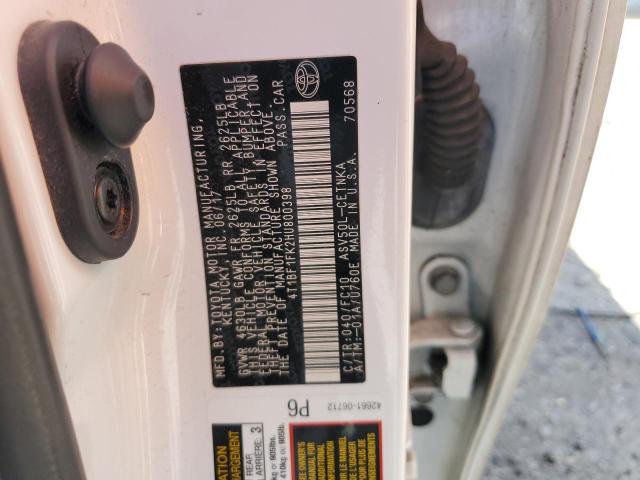 4T1BF1FK2HU800398 - 2017 TOYOTA CAMRY LE WHITE photo 12