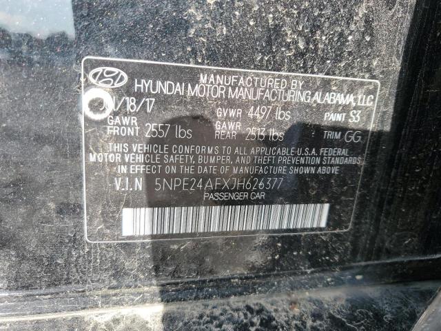 5NPE24AFXJH626377 - 2018 HYUNDAI SONATA SE BLACK photo 12