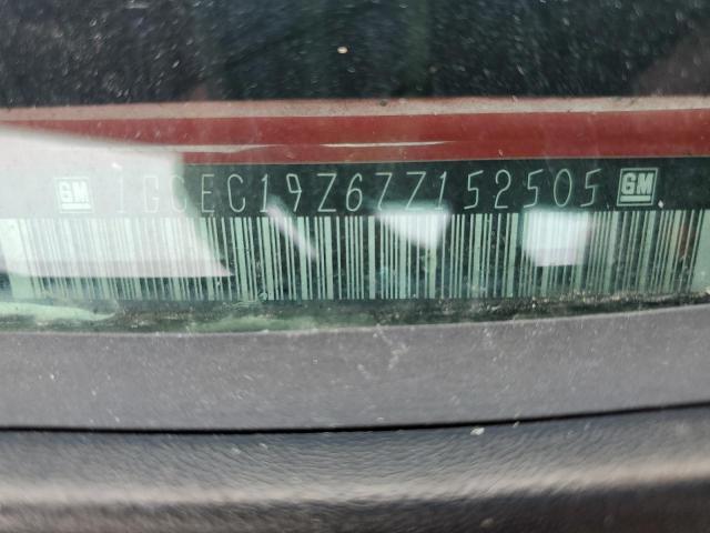 1GCEC19Z67Z152505 - 2007 CHEVROLET SILVERADO C1500 CLASSIC 红色 照片 12