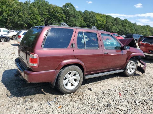 JN8DR09X42W663356 - 2002 NISSAN PATHFINDER LE BURGUNDY photo 3