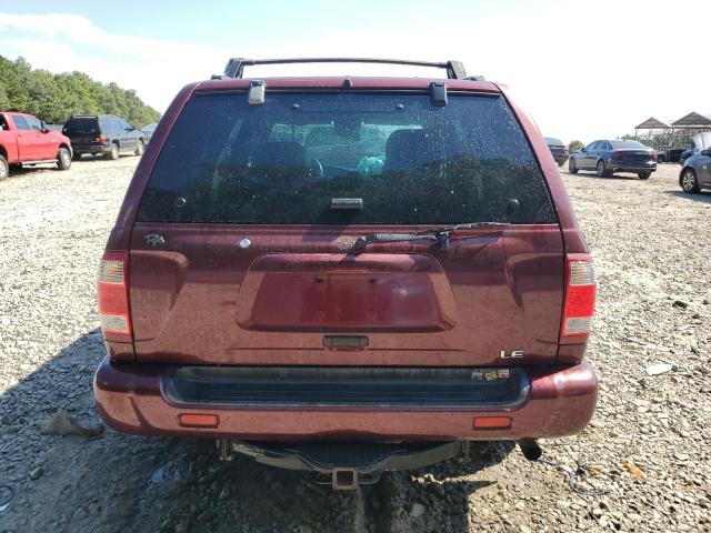 JN8DR09X42W663356 - 2002 NISSAN PATHFINDER LE BURGUNDY photo 6