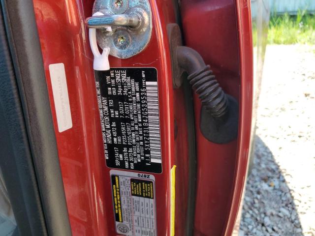 5XYZT3LB4JG539536 - 2018 HYUNDAI SANTA FE S RED photo 13