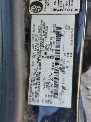 3FADP4BJ3JM122463 - 2018 FORD FIESTA SE BLACK photo 12