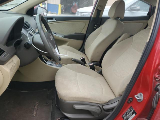 KMHCT4AE1CU125202 - 2012 HYUNDAI ACCENT GLS RED photo 7