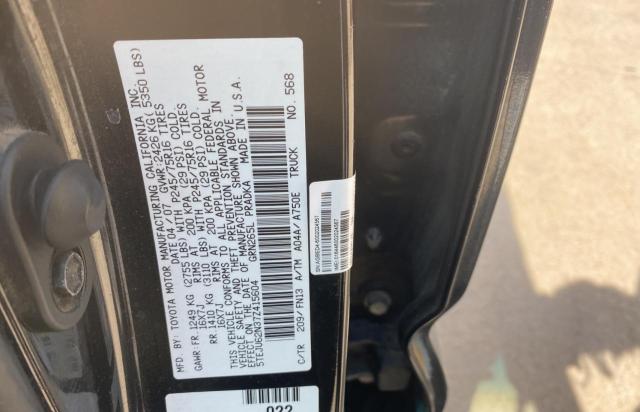 5TEJU62N37Z415604 - 2007 TOYOTA TACOMA DOUBLE CAB PRERUNNER BLACK photo 10