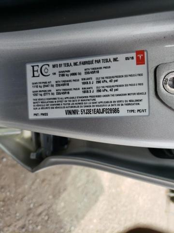 5YJ3E1EA0JF028986 - 2018 TESLA MODEL 3 SILVER photo 13