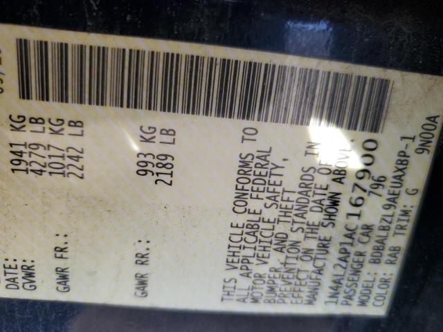 1N4AL2AP1AC167900 - 2010 NISSAN ALTIMA BASE BLUE photo 12