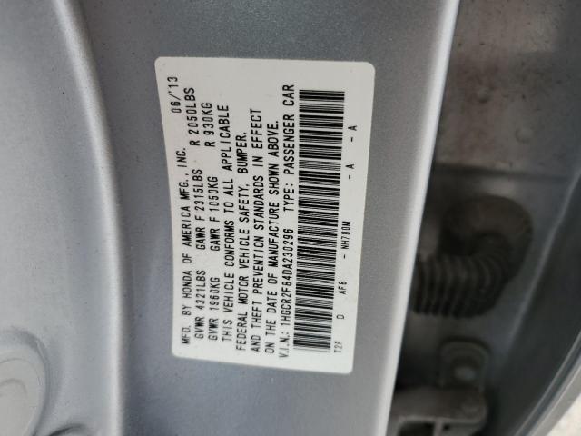 1HGCR2F84DA230296 - 2013 HONDA ACCORD EXL SILVER photo 13
