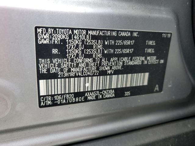 2T3H1RFV4LC040722 - 2020 TOYOTA RAV4 LE SILVER photo 14