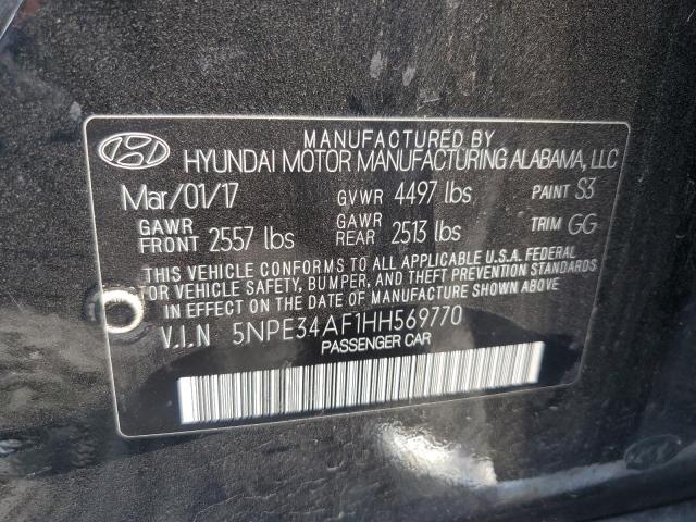 5NPE34AF1HH569770 - 2017 HYUNDAI SONATA SPORT BLACK photo 12