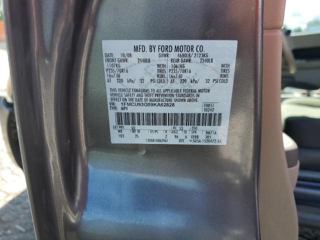 1FMCU93G59KA62828 - 2009 FORD ESCAPE XLT GRAY photo 13