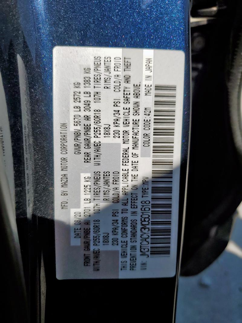 JM3TCACY3M0501618 - 2021 MAZDA CX-9 TOURING 蓝色 照片 14