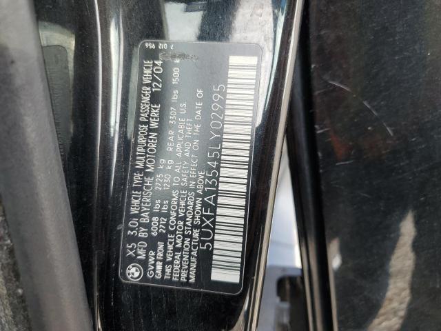 5UXFA13545LY02995 - 2005 BMW X5 3.0I BLACK photo 13